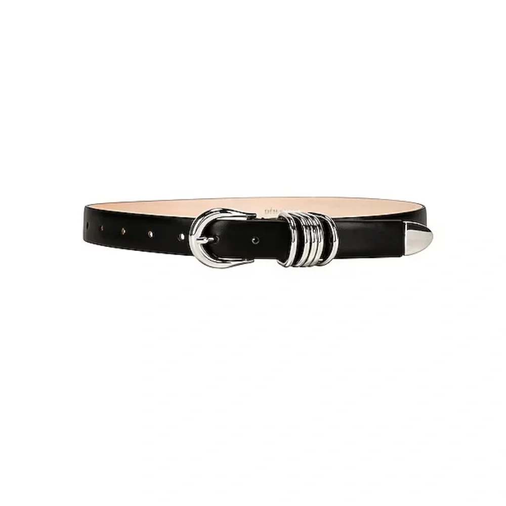Dance Hollyhock Polished Leather Belt Black S (25-26) NWT IN PACKAGING